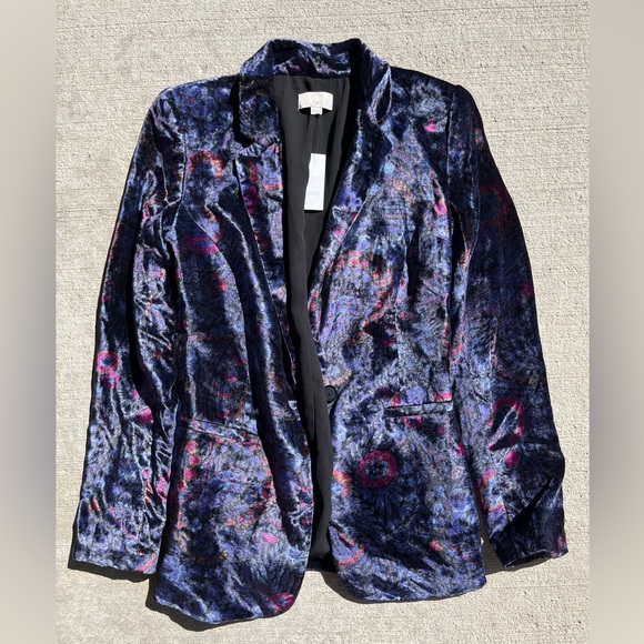 Loft paisley velvet blazer boho jacket NWT - Picture 1 of 4